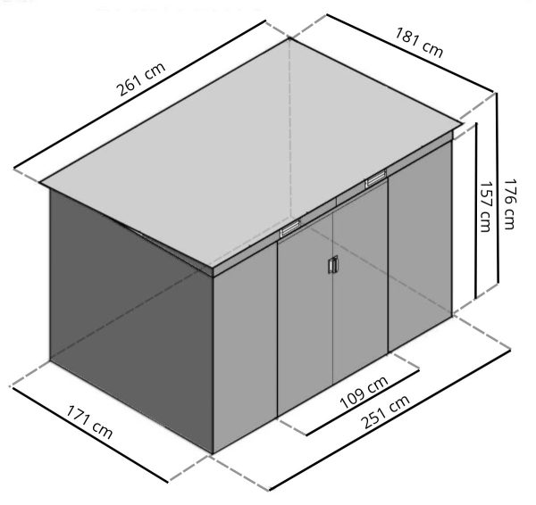 <span style="color:green;font-weight:bold">XL</span> Domek narzędziowy - 2.6 x 1.8 m - <span style="font-weight:bold">4.72 m2</span> - obrazek 5